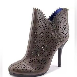 Juicy Couture Black Laser-Cut Stiletto Ankle Boot